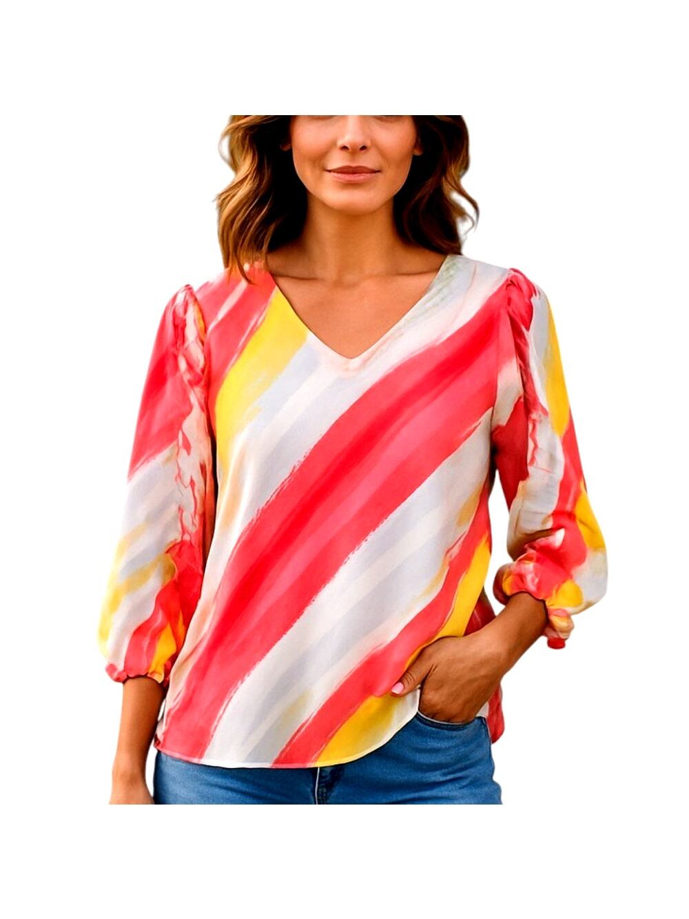 Calvin Klein Small Long Sleeve Pink Women's Top Shirt Blouse Miss Size 4 6 S